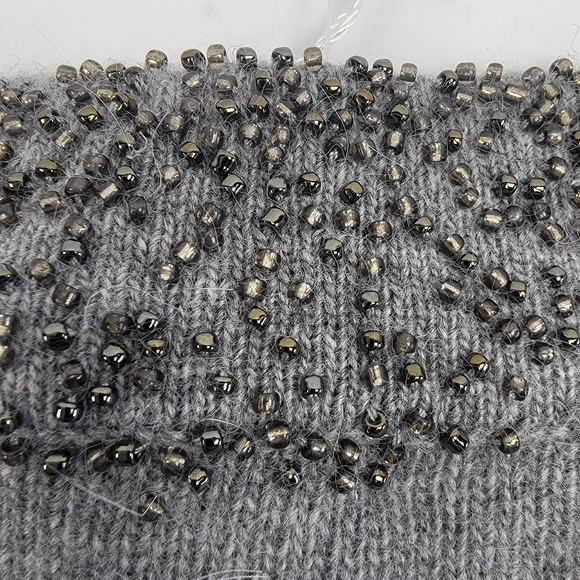 J. Crew Cashmere Blend Beaded Sweater Heather Grey NWT Size M - Picture 13 of 15